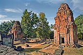 Bakong temple - ancillary towers around the base of the main pyramid